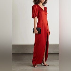 DE LA VALI 
Ohio Crystal-Embellished Satin Maxi Dress Size 12
